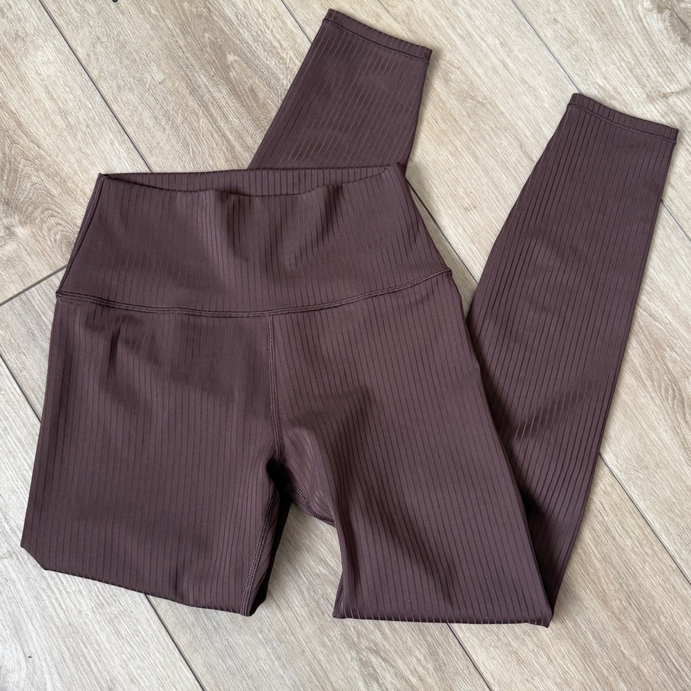 Vuori Inversion Rib Ribbed Legging In Java Brown … - image 2